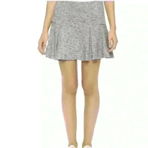 10 CROSBY DEREK LAM | Women's Grey Melange Flared Cotton Mini Skirt